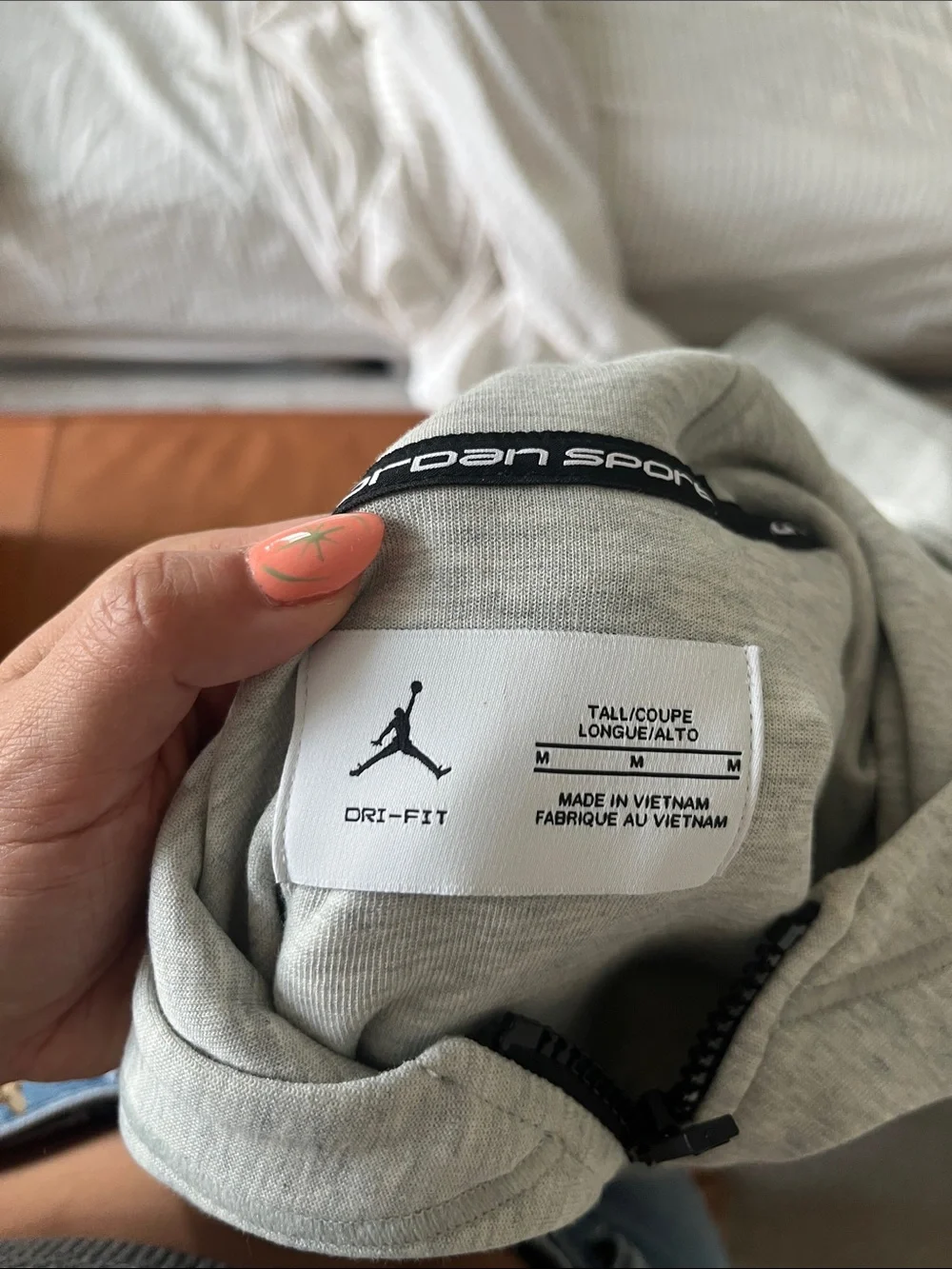 Jordan Men's Light Gray Zip-Up Hoodie and Jogger Set